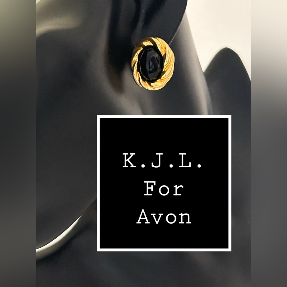 Kenneth Jay Lane Gold and Black Twisted Earrings
